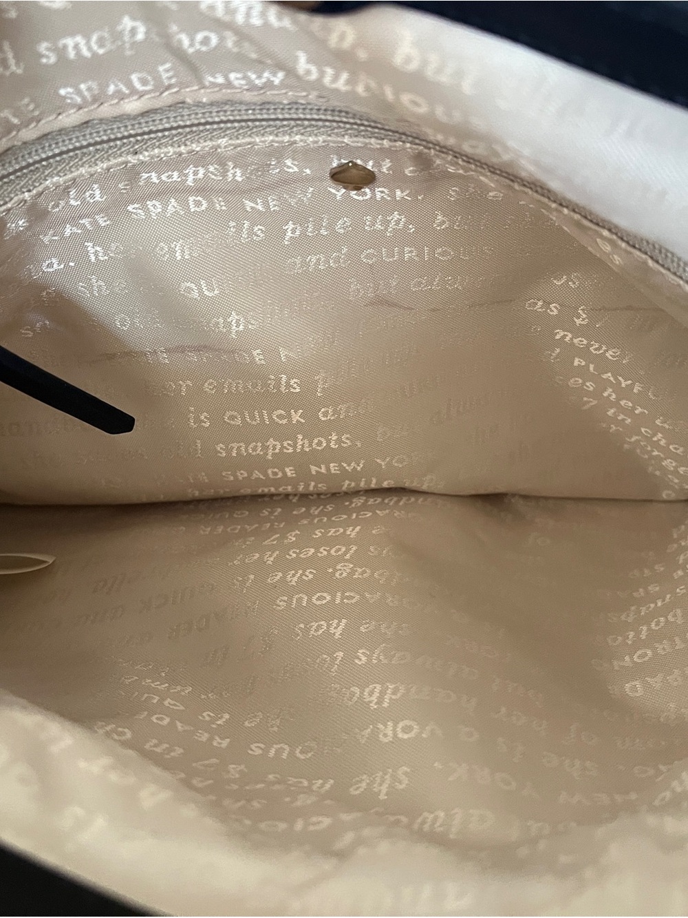 kate spade Black and Cream Leather Top-Handle Satchel - Picture 8 of 14